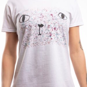 Cicaszemek póló - színes minta - női