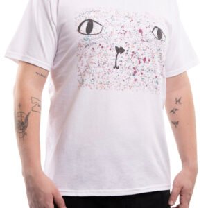 Cicaszemek póló - fehér póló, színes minta - férfi