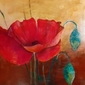 Pipacs (akril) 35x35 cm