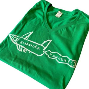 Rakéta póló V-nyakú - zöld