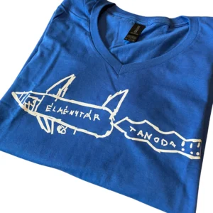 Rakéta póló V-nyakú - kék